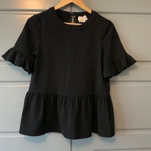 Black Peplum Detail Kate Spade Top